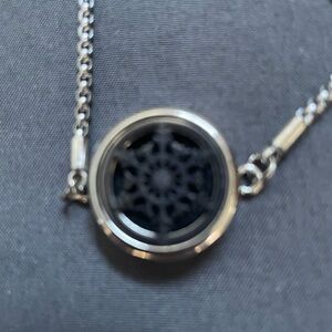 Silver and Black Pendant Necklace